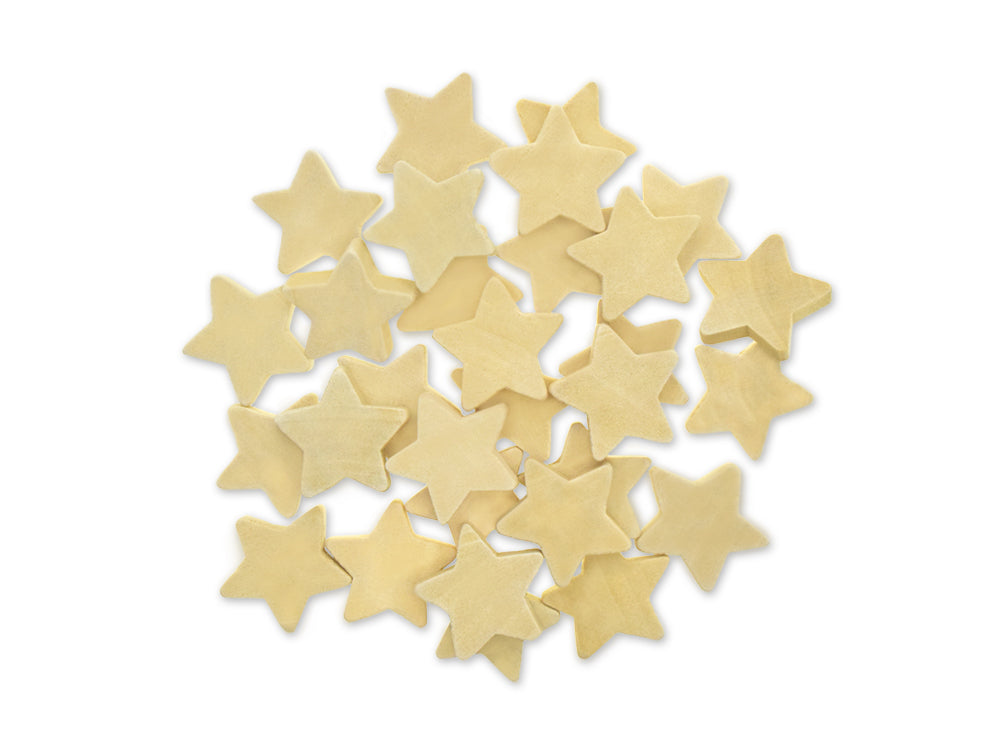 Wooden Star Bits 6mm thick 30/pk. natural color