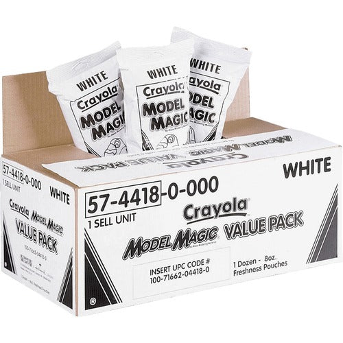 Crayola Model Magic, 6 Lb., Value Pack, 8 Oz. Bag, Pack Of 12 Bags, White
