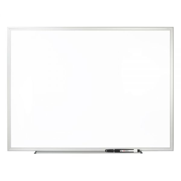 Non-Magnetic Dry-Erase Whiteboard, 48" x 96", Aluminum Frame With Silver Finish