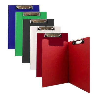 PVC Clipboard Folder w/ Low Profile Clip, Color May Vary