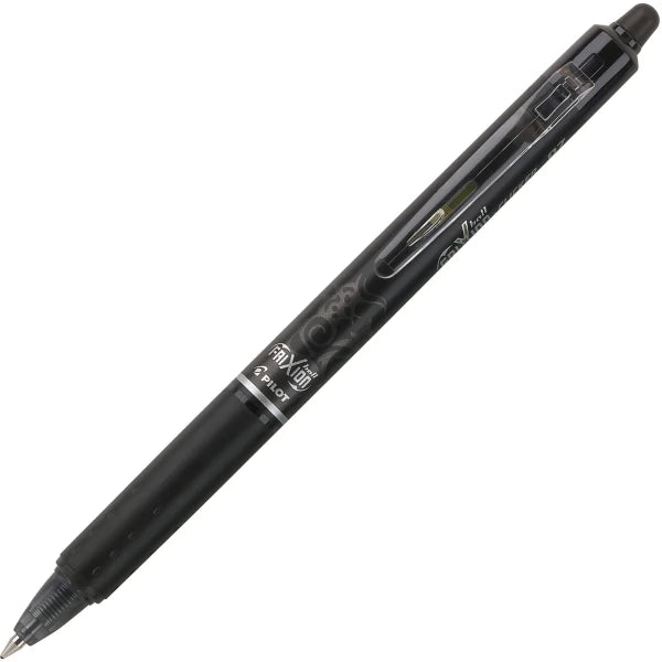 Pilot® FriXion® Clicker Erasable Gel Pens, Fine Point, 0.7 Mm, Black Barrels, Black Ink