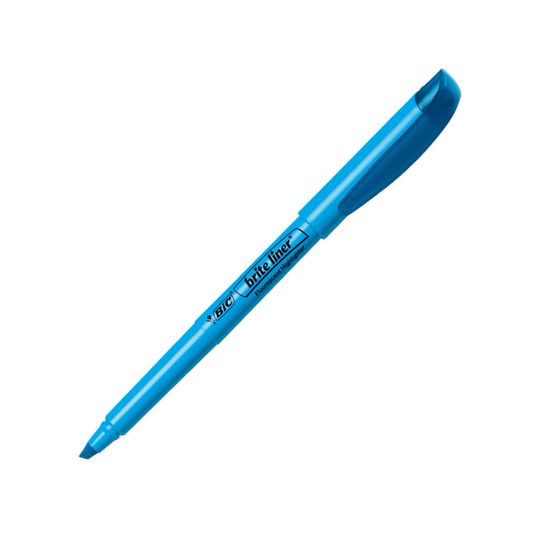 BIC Brite Liner Highlighters, Chisel Tip, Blue, Each