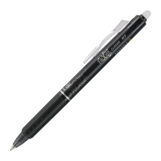 Pilot® FriXion® Clicker Erasable Gel Pens, Fine Point, 0.7 Mm, Black Barrels, Black Ink