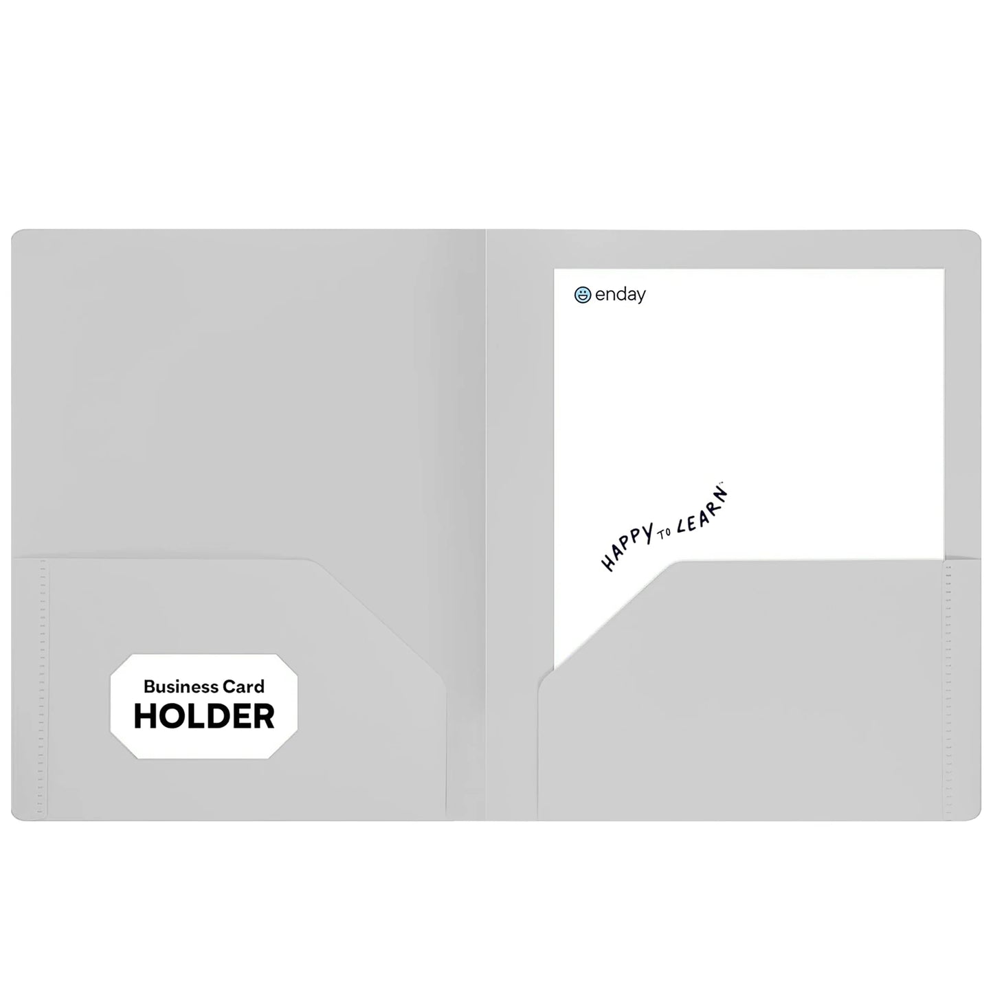 Enday Plastic 2-Pockets Poly Portfolio, Gray