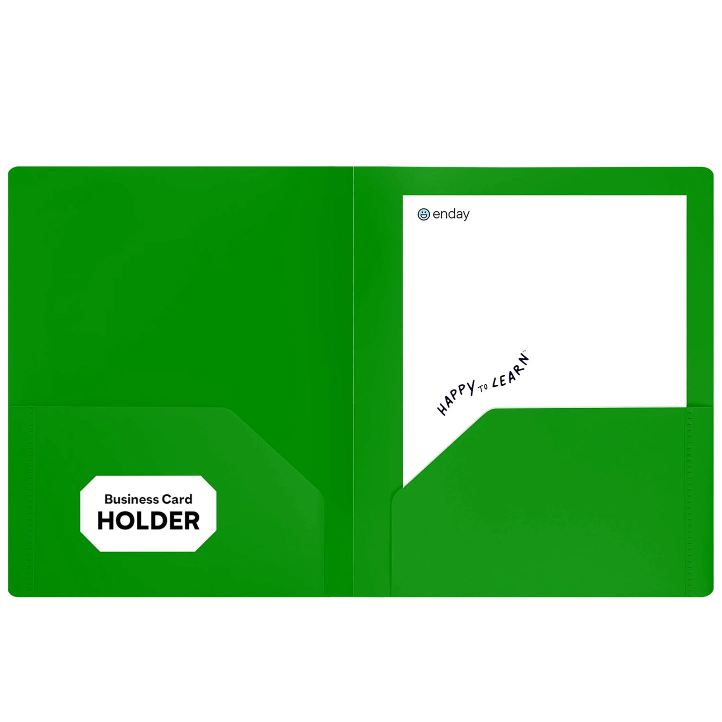 Enday Plastic 2-Pockets Poly Portfolio, Green