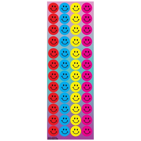 Colorful Smiley Circle Stickers 6-Sheet pack
