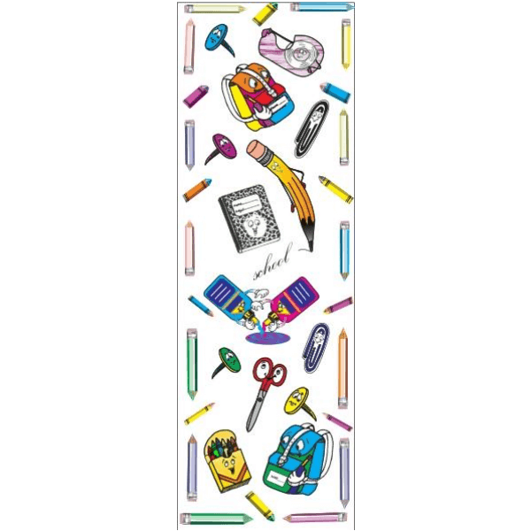 School Themed Die-cut Stickers, Pack of 6 Sheets