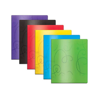 2 Pocket Swirl Embossed Folder Color May Vary