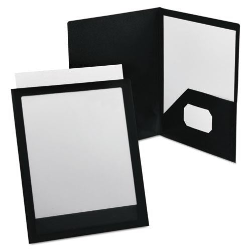 Enday Poly 2-Pockets Portfolio, With View, White