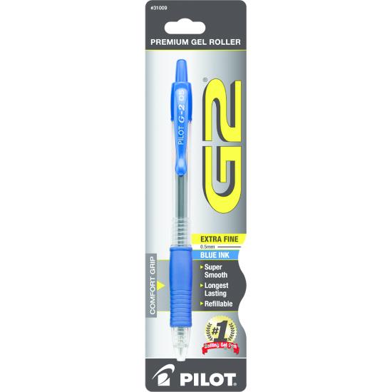 Pilot G-2 Retractable Gel Pens, Fine Point, 0.5 Mm, Blue
