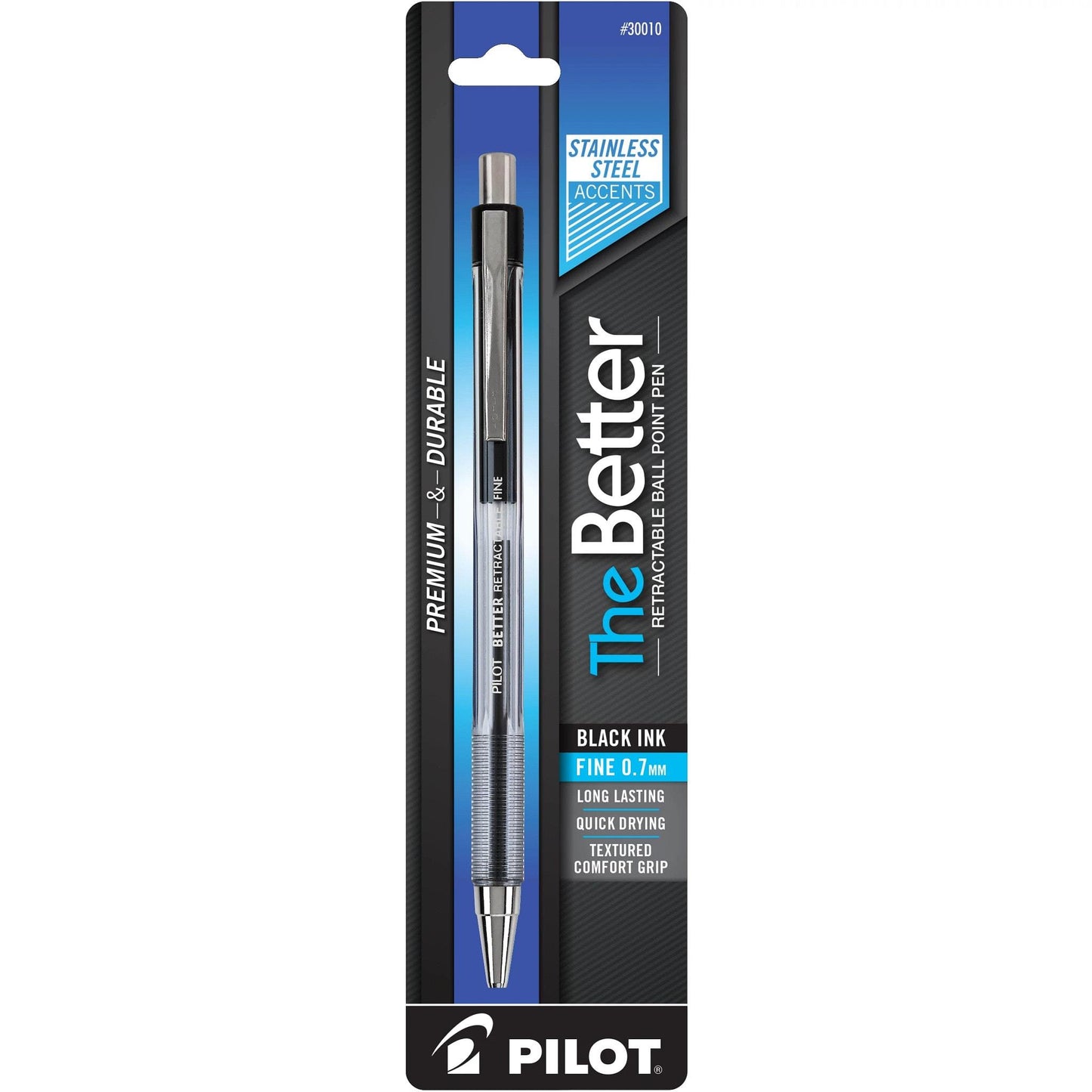 Pilot Better Retractable Ballpoint Pens Fine Point, Black