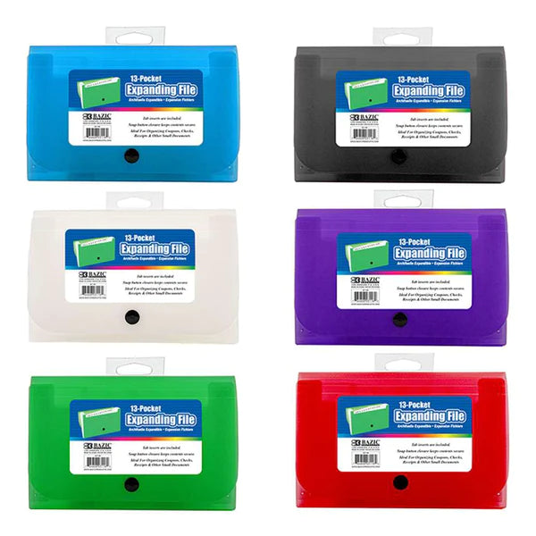 Expanding File Check / Coupon Size 13-Pockets