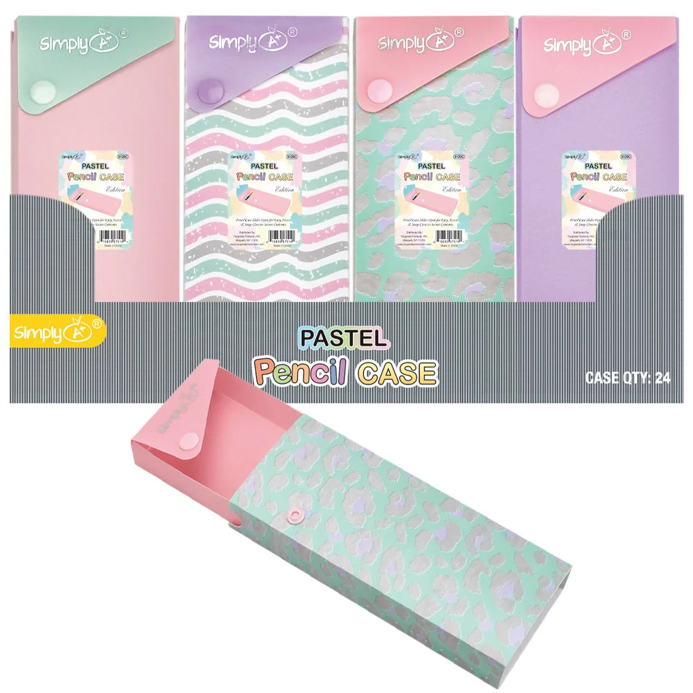 Pastel Slider Pencil Case, Color May Vary