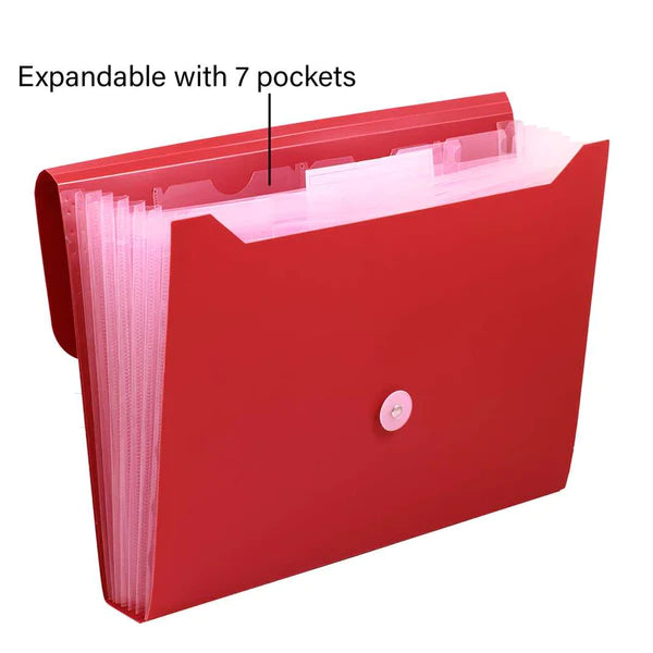 Expanding File Letter Size Poly 7-Pocket, Color may vary