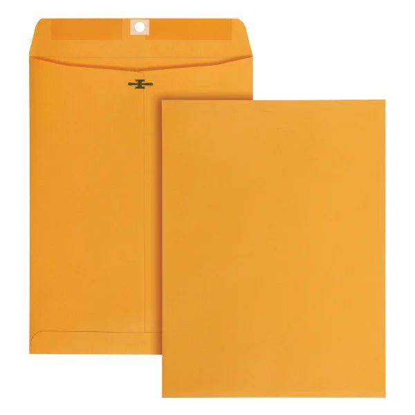 9" x 12" Manila Envelopes, Clasp Closure, Brown Kraft, 4/Pack