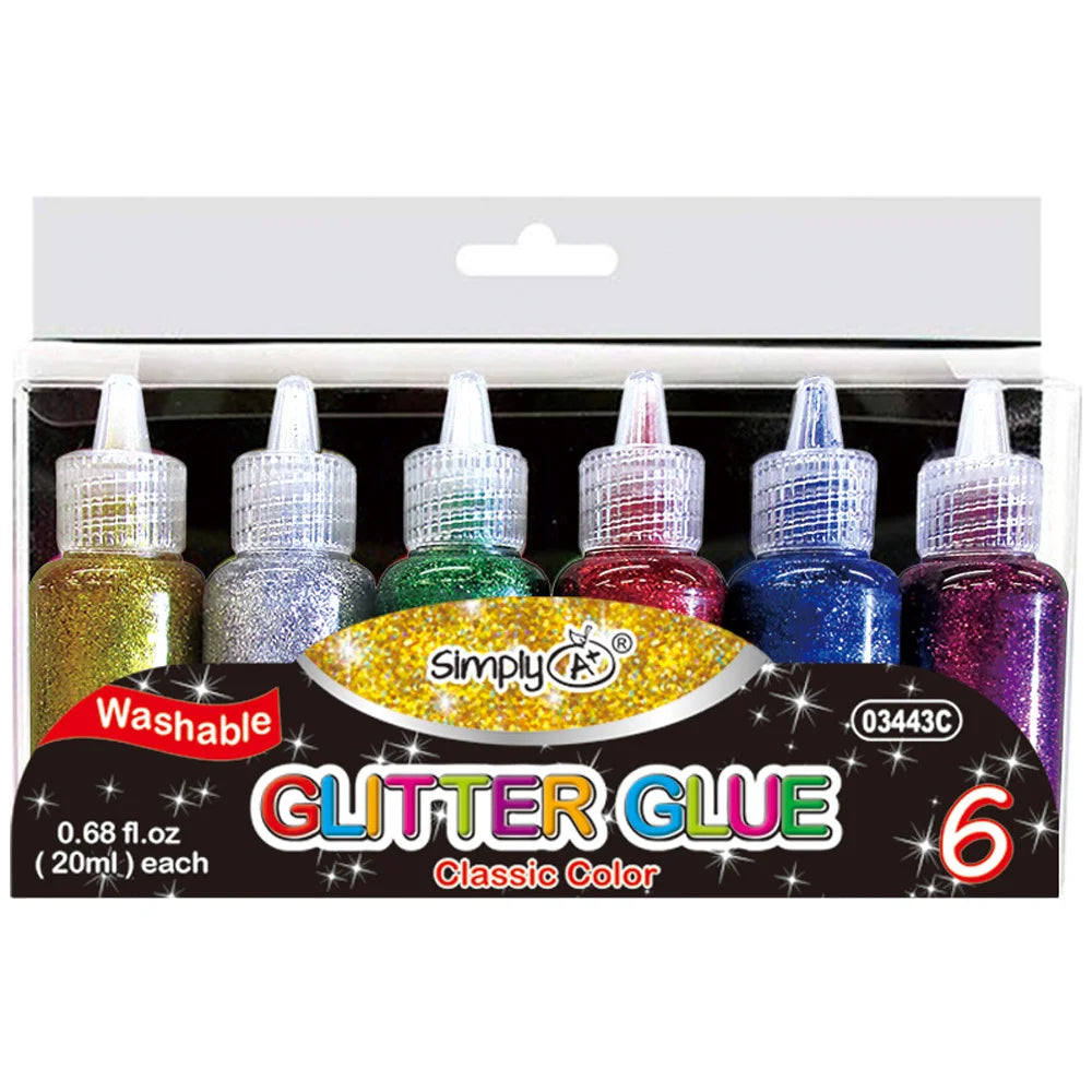 Glitter Glue Primary Colors 6 Pack