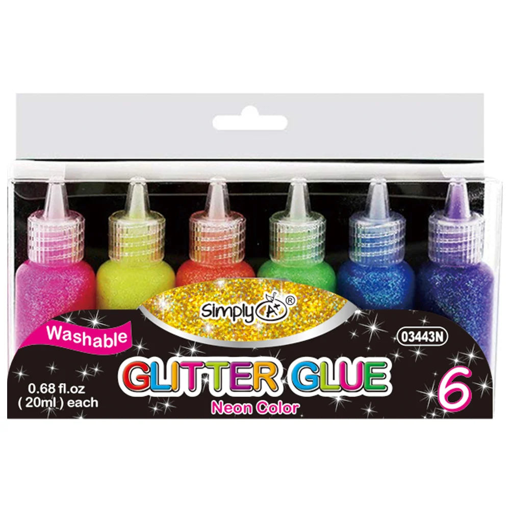 Glitter Glue Neon colors 6 Pack