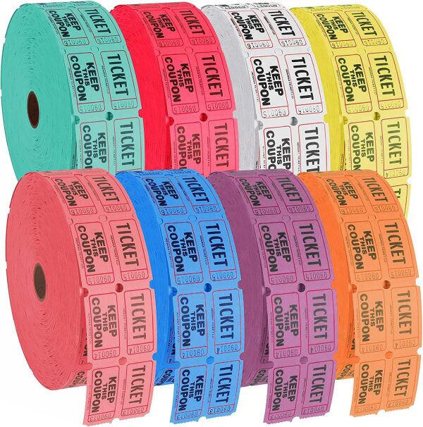 Double Ticket Rolls Color White