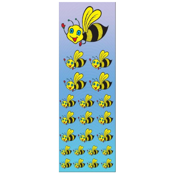 Animated Bee Die-cut Stickers 6-Sheet pack