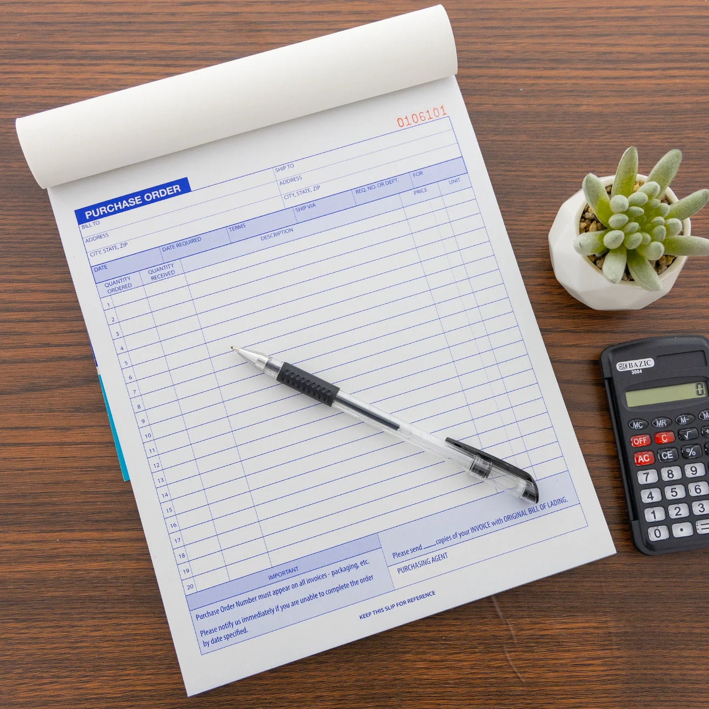 Purchase Order Book 8 3/8" x 10 11/16" 2-Part Carbonless 50 set