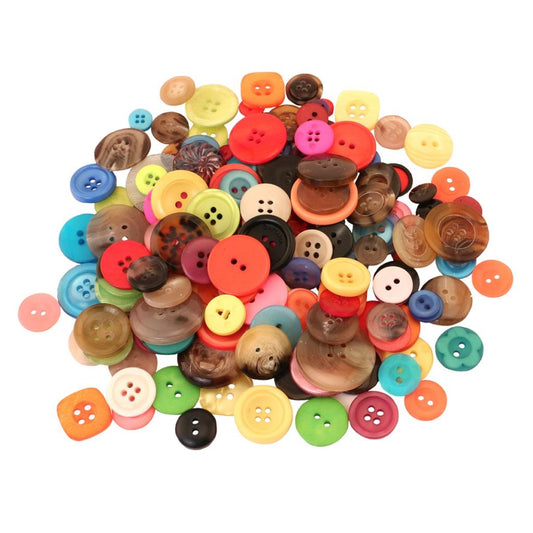 Plastic Buttons, Assorted Colors, 3/4" to 1", 8 oz. Bag