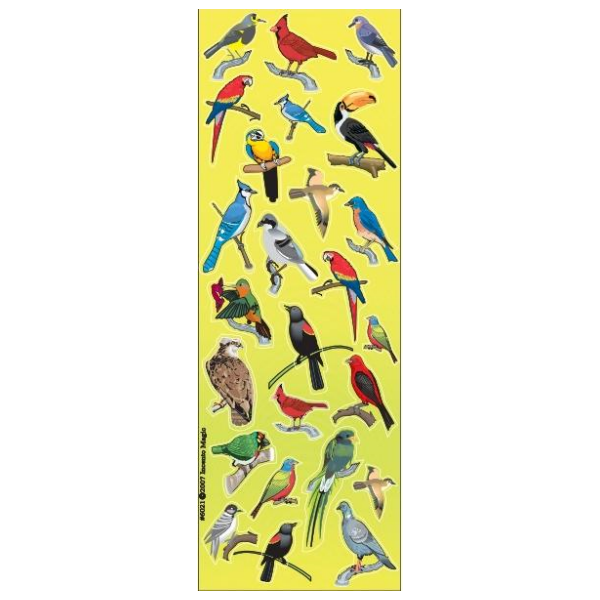 Colorful Birds Die-cut Stickers 6-Sheet pack