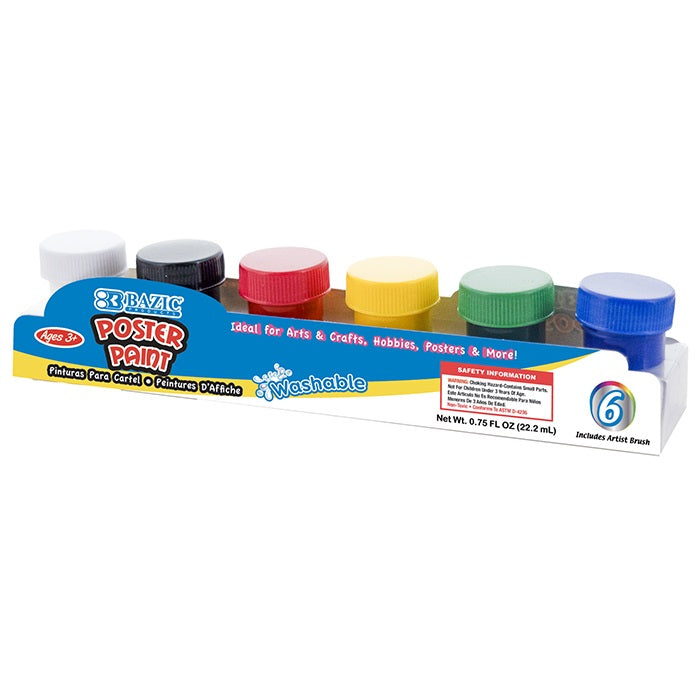 6 ct. Washable Primary Paint Set