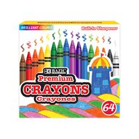 BAZIC 64 ct. Premium Crayons w/sharpener