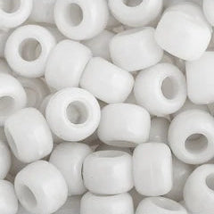 Crow Bead/Pony Bead Opaque 9mm White 1000pcs