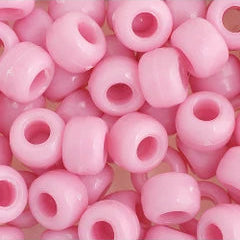 Crow Bead/Pony Bead Opaque 9mm Pink 1000pcs