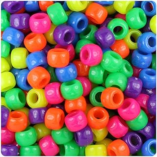Pony Beads mm 6 x 9mm Assorted Neon Colors 1000pcs