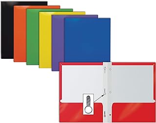 3 Prong 2 Pocket Laminated Paper Folder Color May Vary