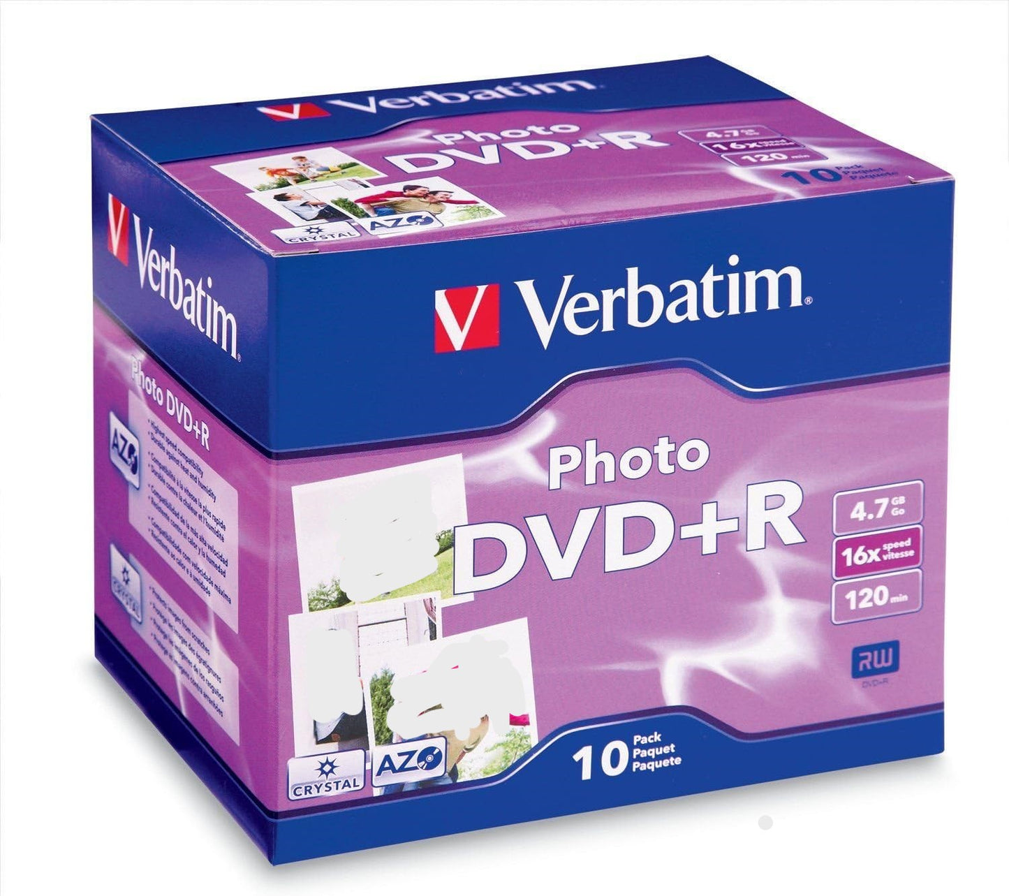 Verbatim 4.7GB up to 16x Photo Recordable Disc DVD+R, 10-Disc Jewel Case