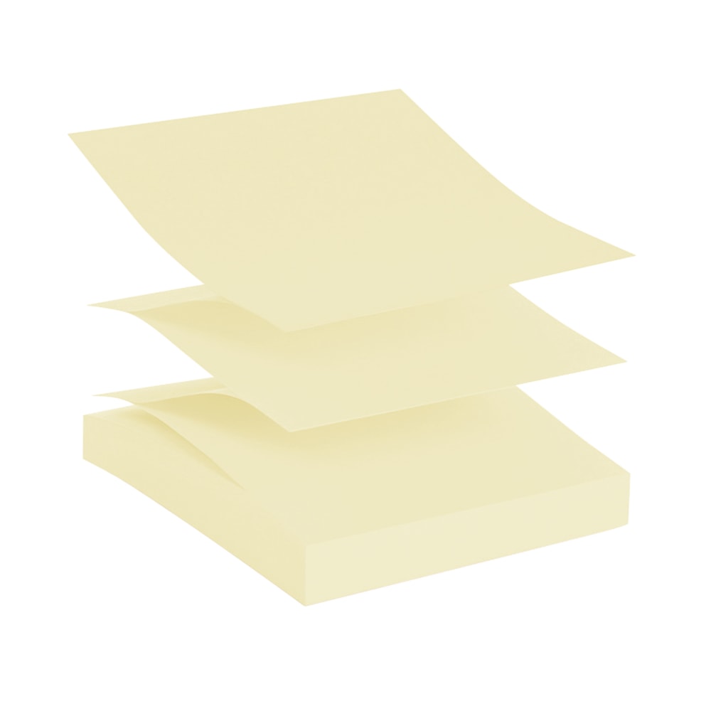 Pop Up Sticky Notes, 3" x 3", Yellow, 100 Sheets Per Pad, Pack Of 12