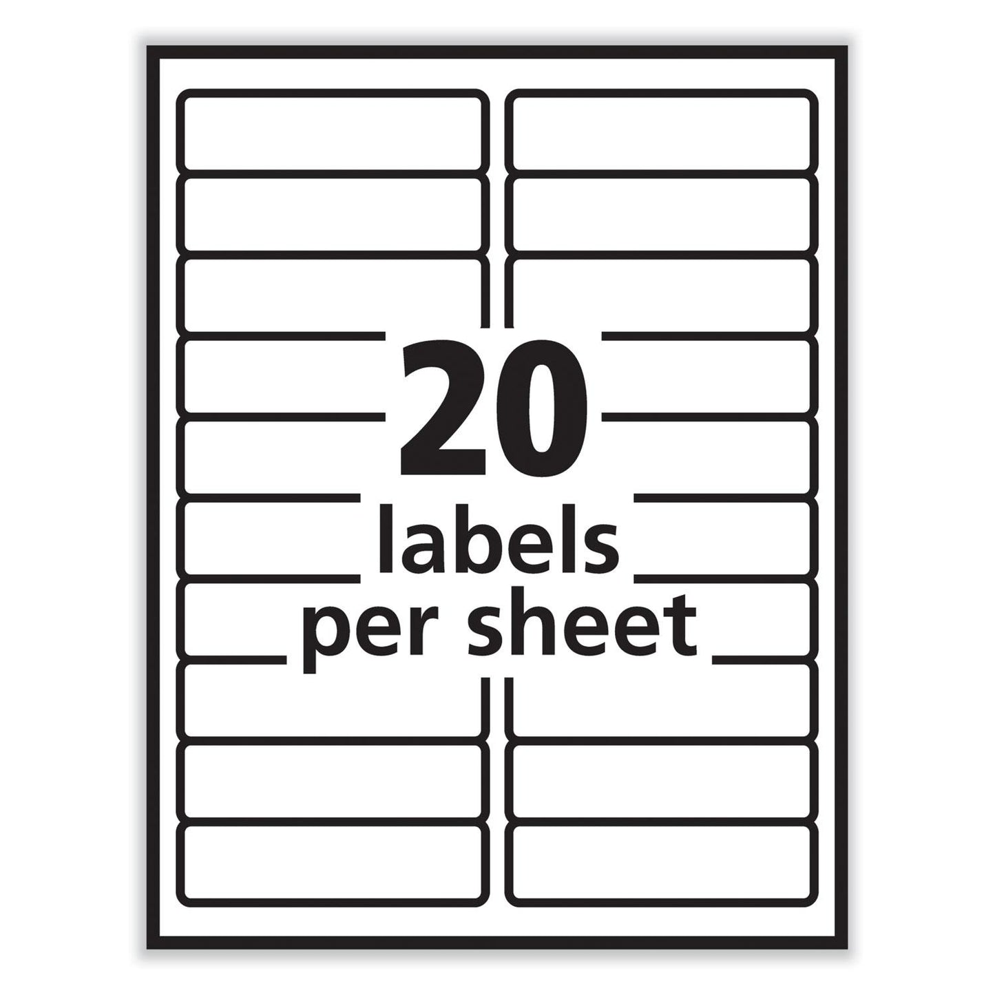 Clear Labels 20 on a page 50 Sheets/Box