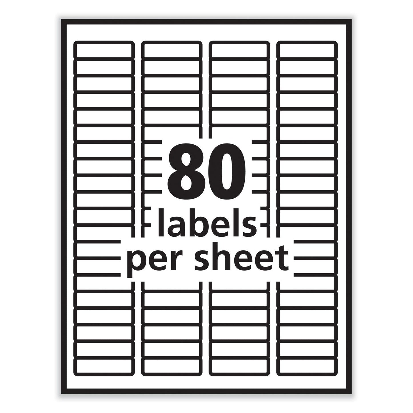 Clear Labels 80 on a page 25 Sheets/Box