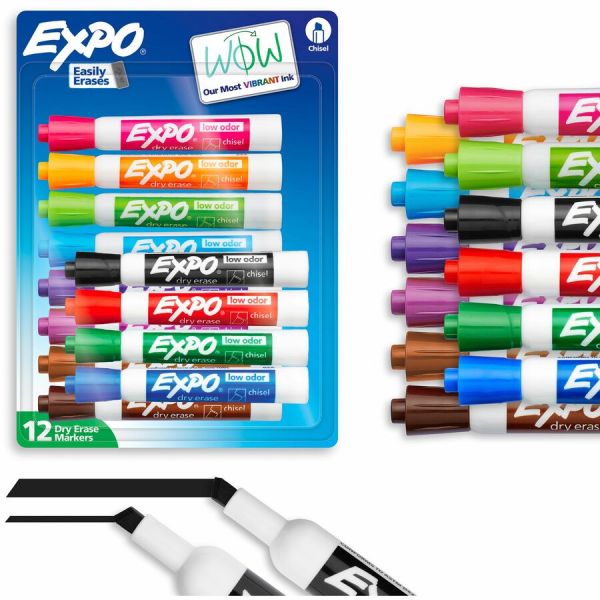 Expo Low Odor Dry-Erase Markers Chisel Tip Assorted Colors