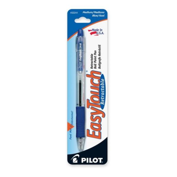 Pilot EasyTouch Retractable Ballpoint Pens, Medium Point, Blue