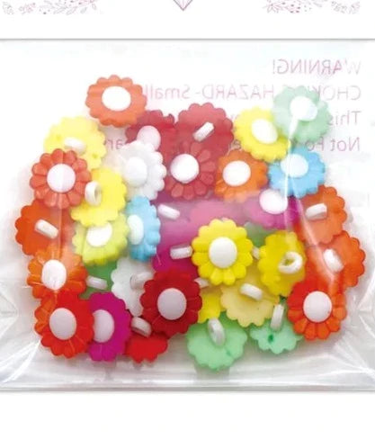 Button flower 36pc/0.5" Assorted
