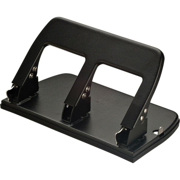 Medium-Duty Fixed-Head 3-Hole Punch, Black 30 Sheet