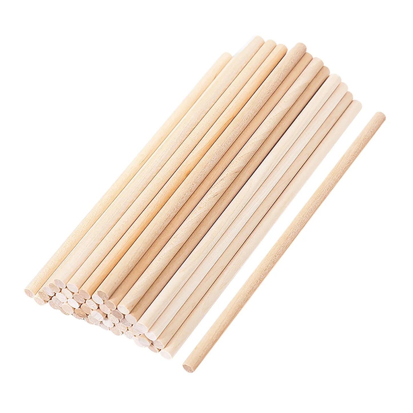Natural Wooden Dowel Sticks, 5.9"x0.16" 40-Count