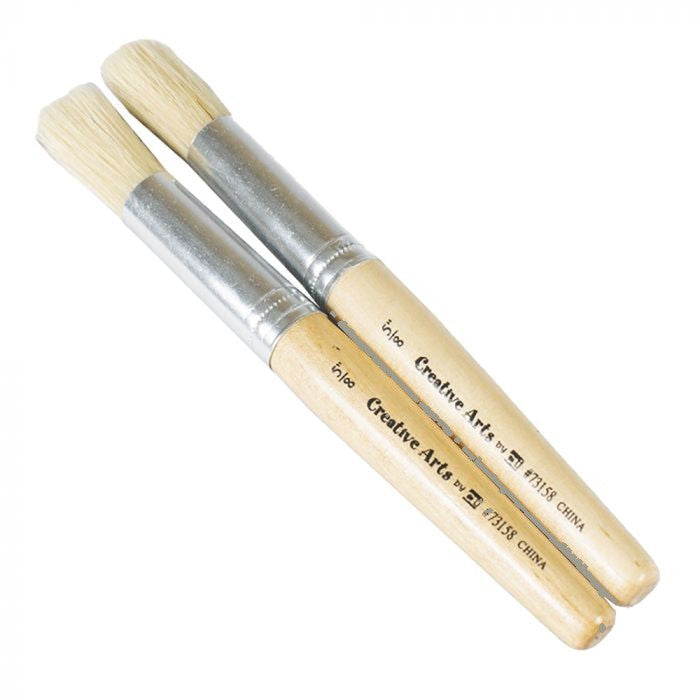 Paint Brush Hog Bristle Round Short handle 5/8 inches 12pk