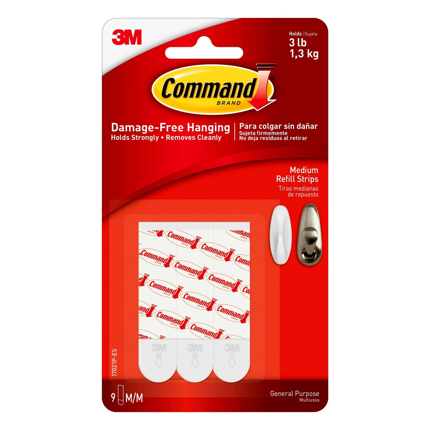 Command Medium Refill Strips, 9-Command Strips