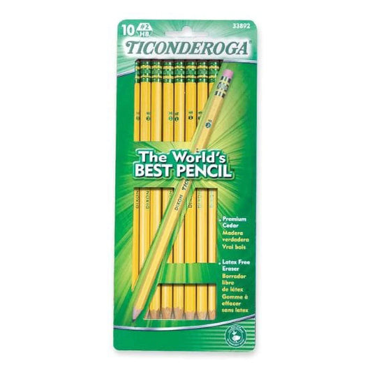 Ticonderoga 10 Count Yellow No. 2 Pencils
