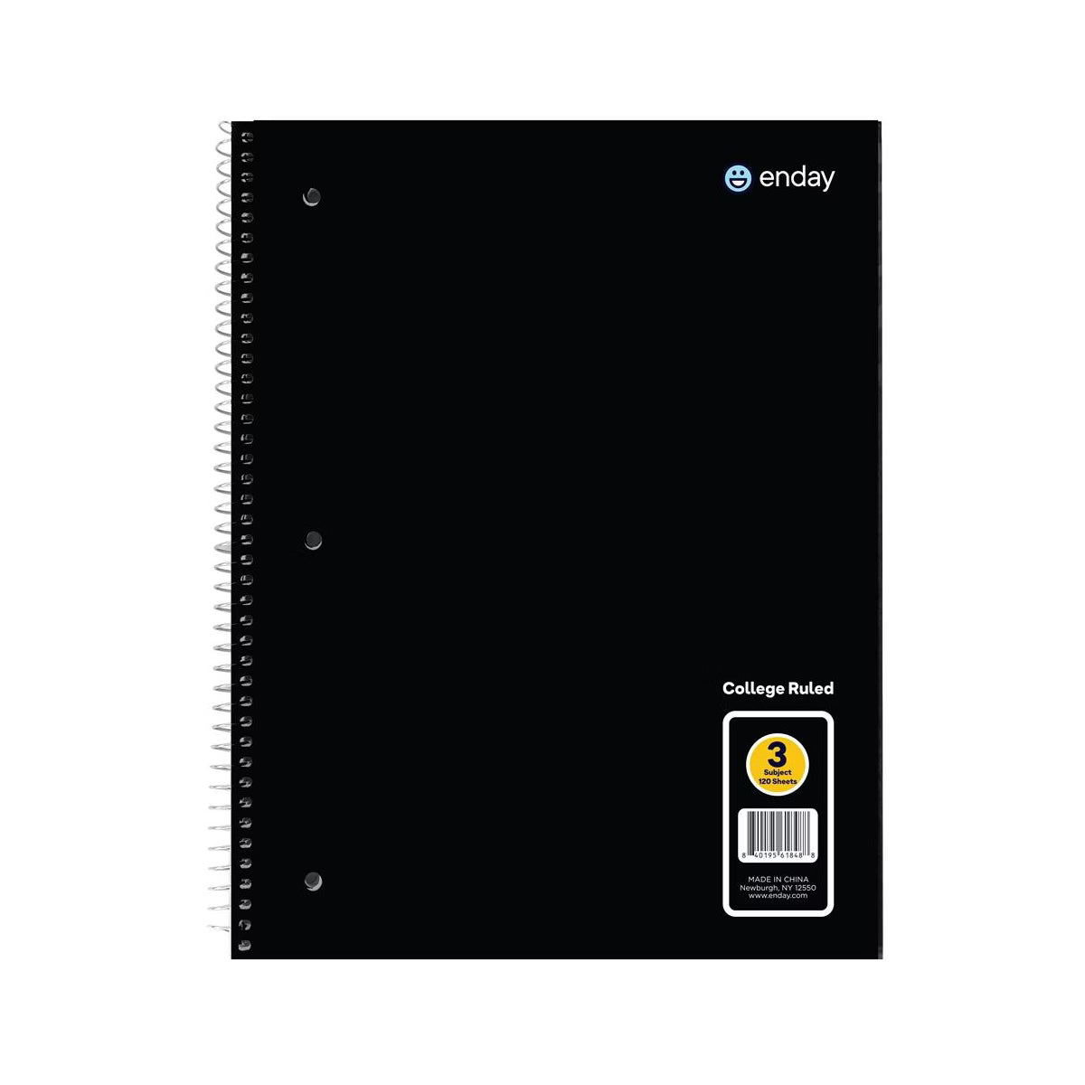 3 Subject Spiral Notebooks, Wide Ruled Color may vary