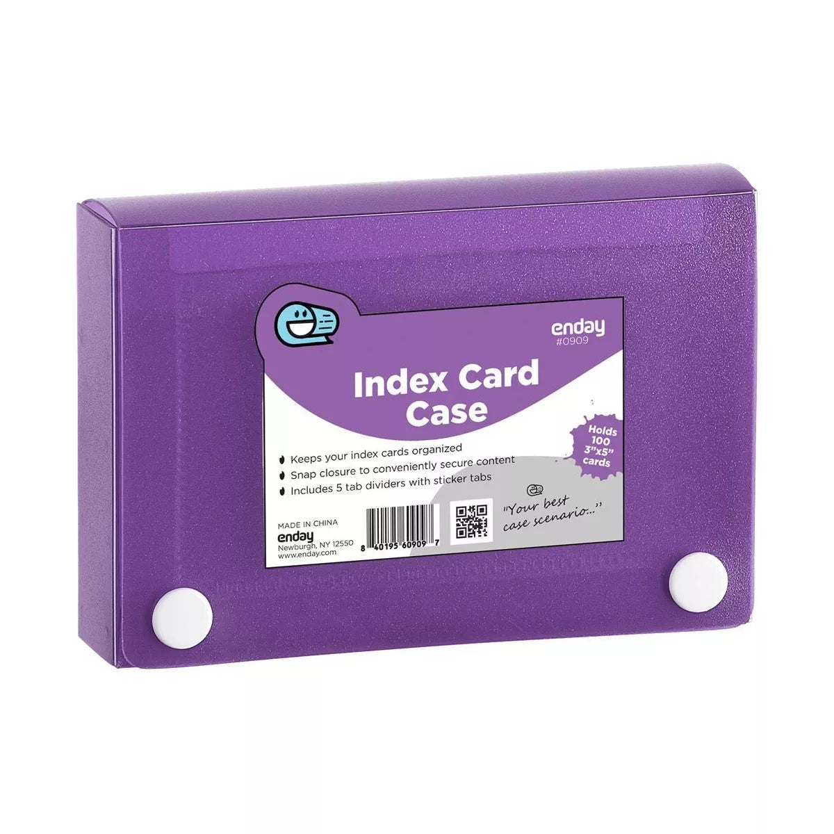 Enday Index Card Case Soft with 5 tab Dividers Purple
