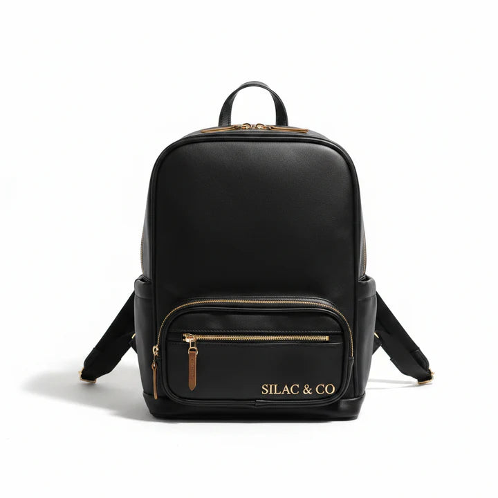 Onyx Black Leather Backpack