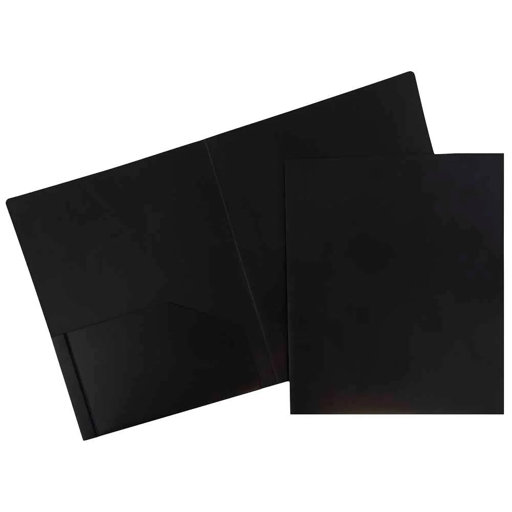 2 Pocket Poly Folder Black