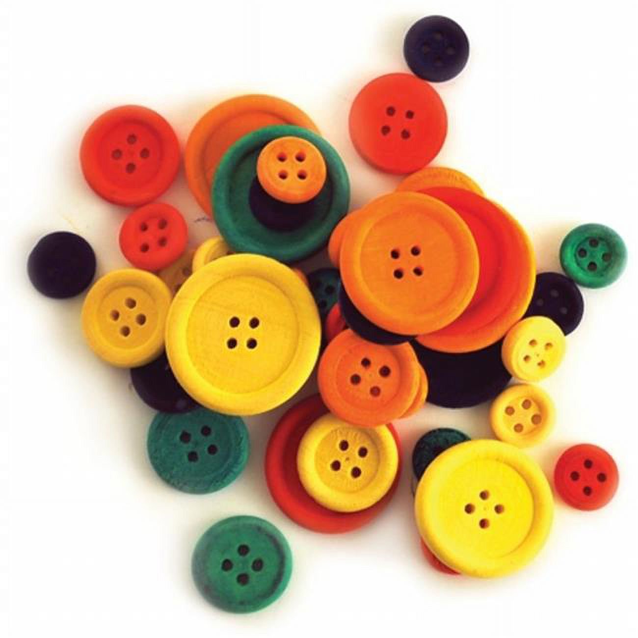 Craftwood Craft Buttons, Assorted, 40-Piece