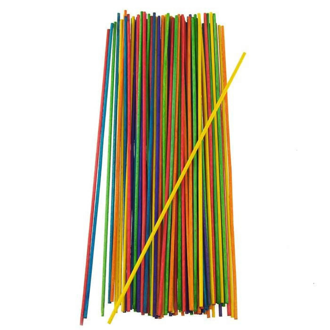 Multi-Colored Wooden Dowel Sticks, 7.9"x0.06" 80-Count